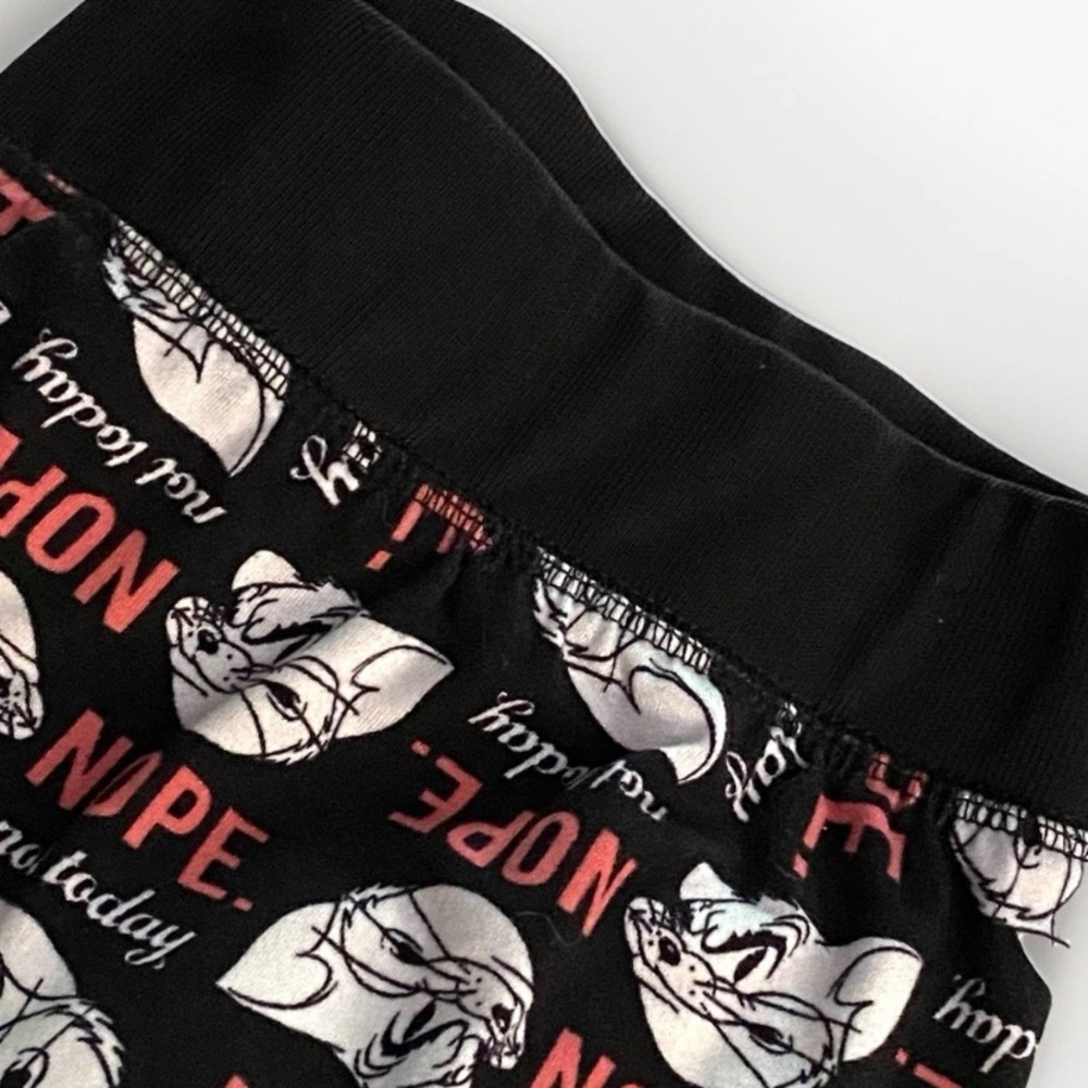Tom And Jerry Black Pajama Pants 'Nope, Not Today' Size Large Sleepwear Lounge